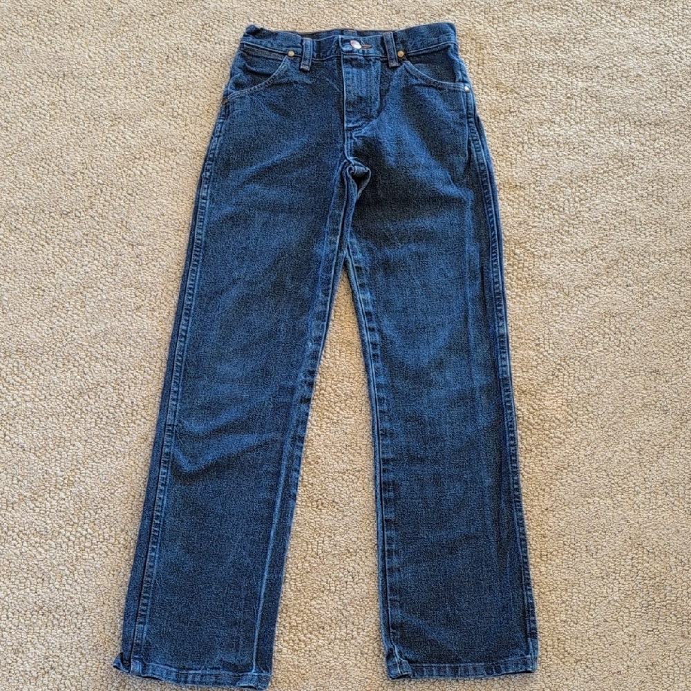 Classic Wrangler Boy's Dark Blue Straight Jeans